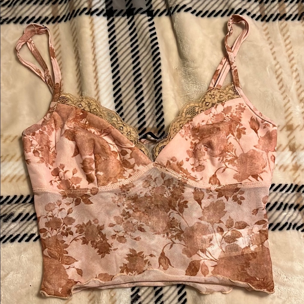 Floral Lace Trim Camisole